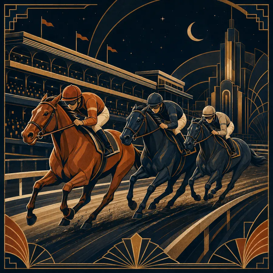 Art Deco 虛構賽馬插畫
